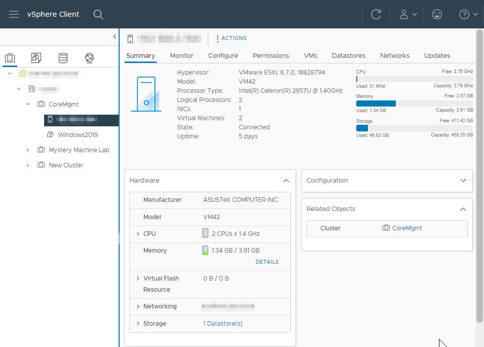 Asus VivoPC VM42 running ESXi 7 Update 2
