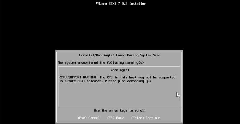 ESXi CPU Warning