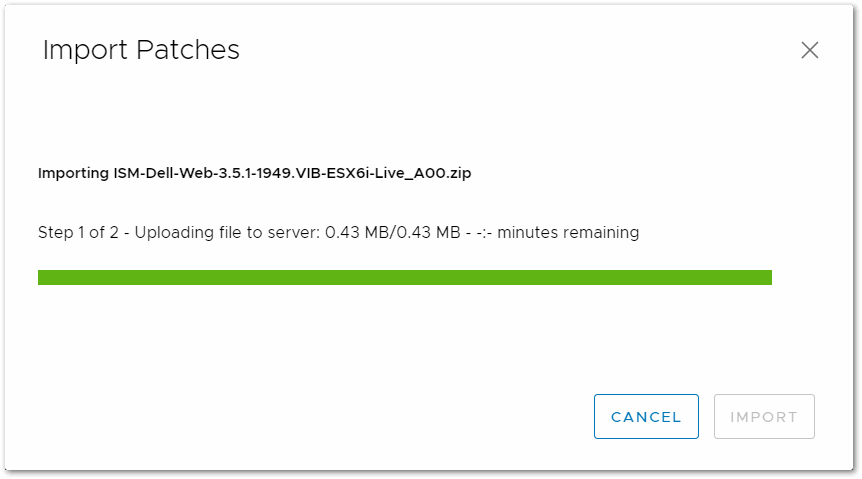 Upload Dell iSM via VMware Update Manager