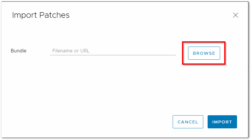 VMware update manager - browse for file